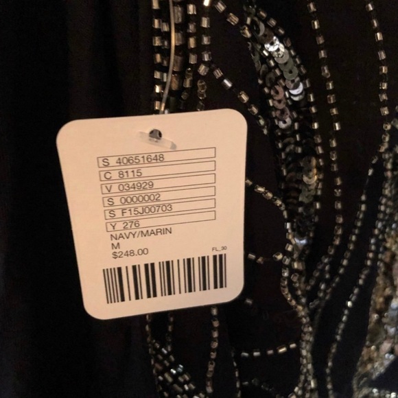 NWT Free people GORGEOUS Cropped Sequin Jacket- Navy -Med - Picture 7 of 7